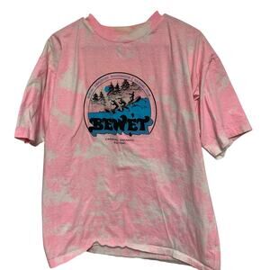BEWET Vintage Boeing Employees Whitewater Rafting Club Pink Tie Dye Tee Size XL